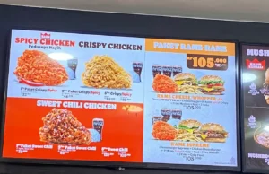 display menu burger king