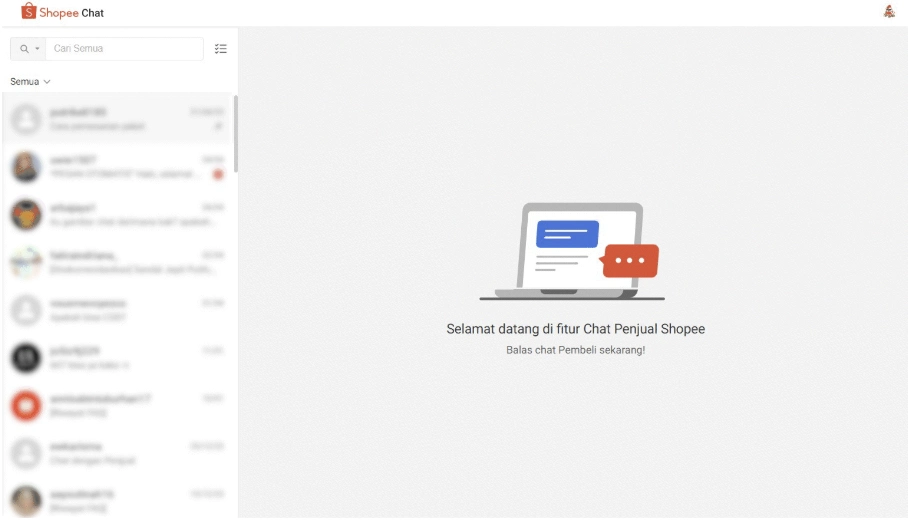 sistem chat shopee