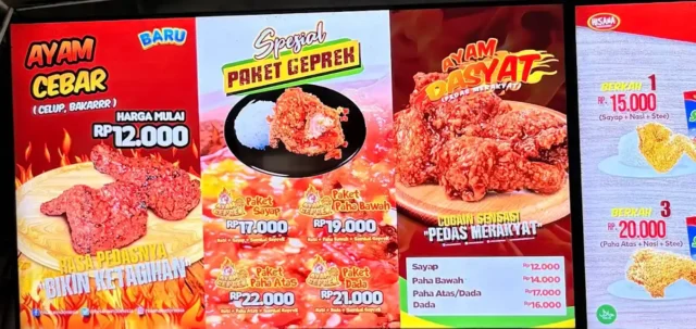 menu hisana fried chicken terbaru