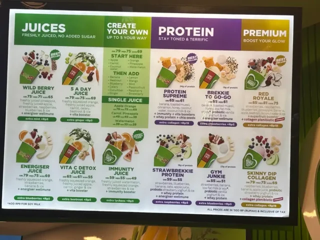 menu boost juice indonesia