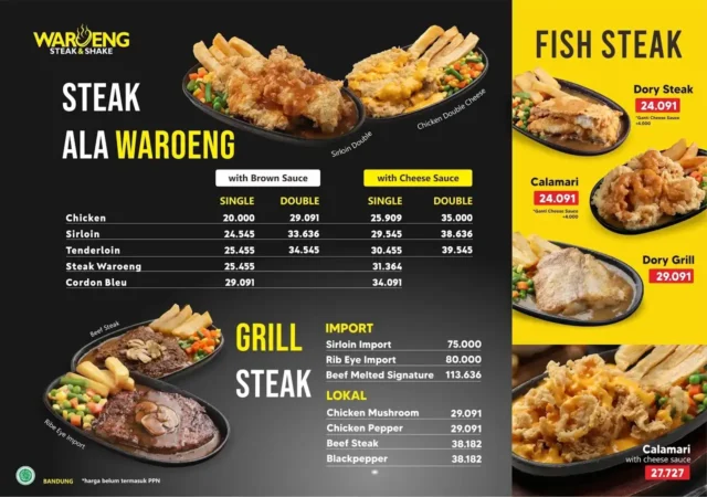 menu waroeng steak and shake