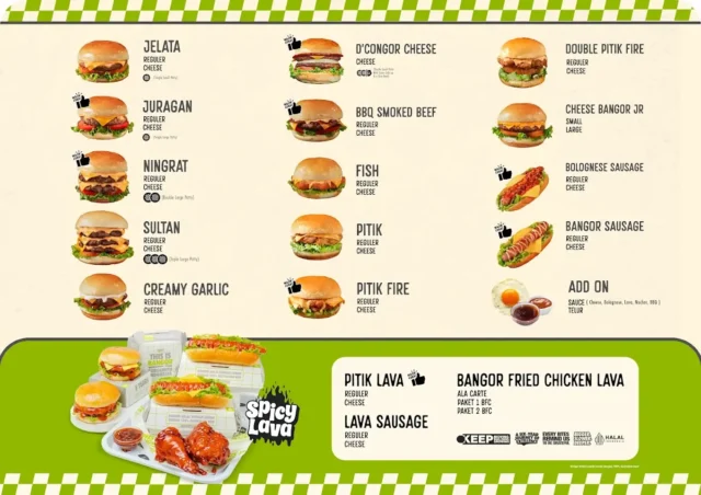 menu burger bangor