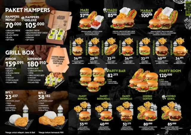 menu burger bangor