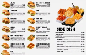menu burger bangor