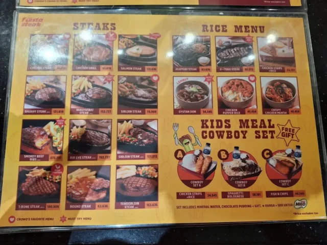 menu fiesta steak