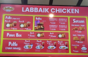 menu labbaik chicken