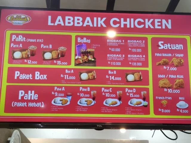 menu labbaik chicken