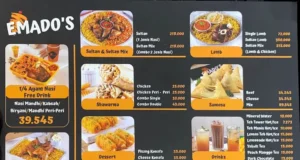 menu emados shawarma
