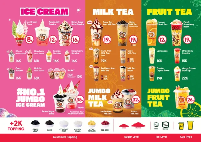 menu momoyo ice cream