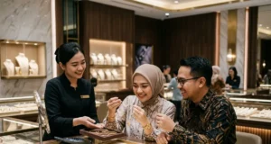 wanita beli emas